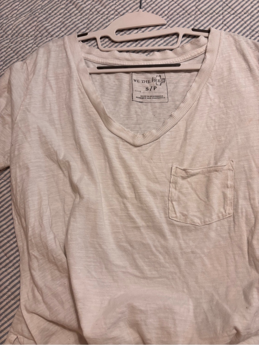 We The Free  Cream Pocket V-Neck Tee